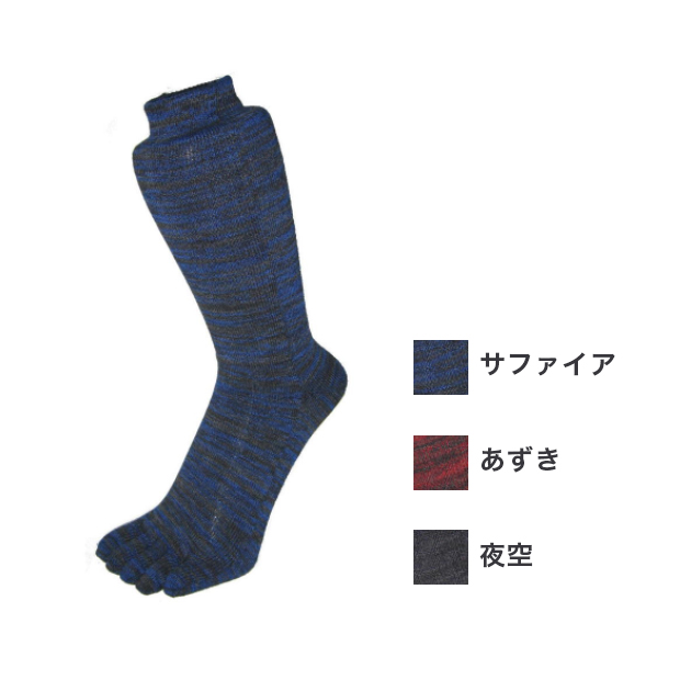 【EMソックス】5本指レギュラーソックス「 彩（いろどり）」24-27cm